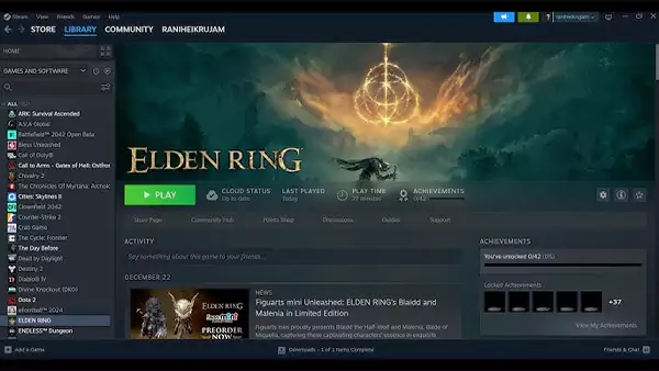 Launching Elden Ring with Steam