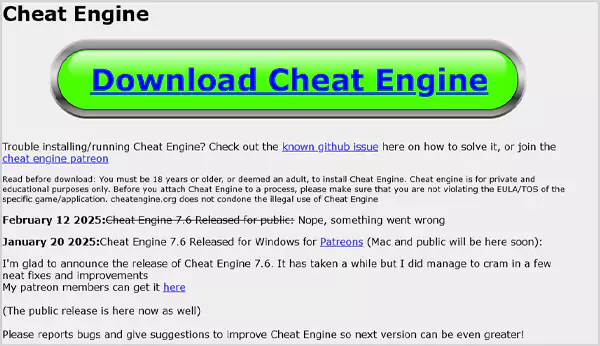 Official Cheat Engine Site