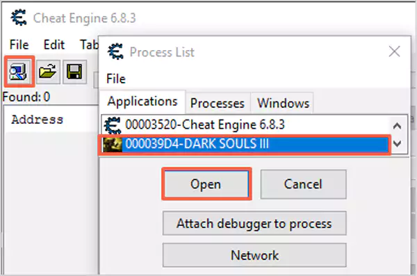 Attach Cheat Engine